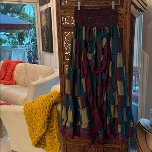 1 of 1 Kenzia Boho Hi-Low Tasseled Skirt